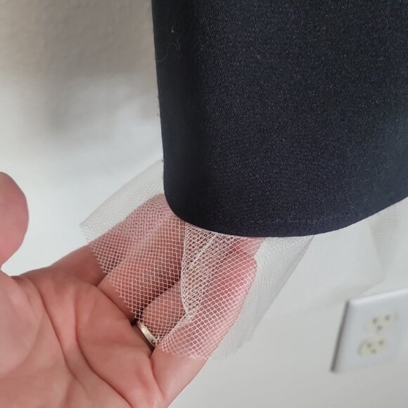 Y2K 90s Ruby Mini Strapless Dress S Black Tulle Whimsigoth Grunge Hoco Cocktail - Picture 5 of 13